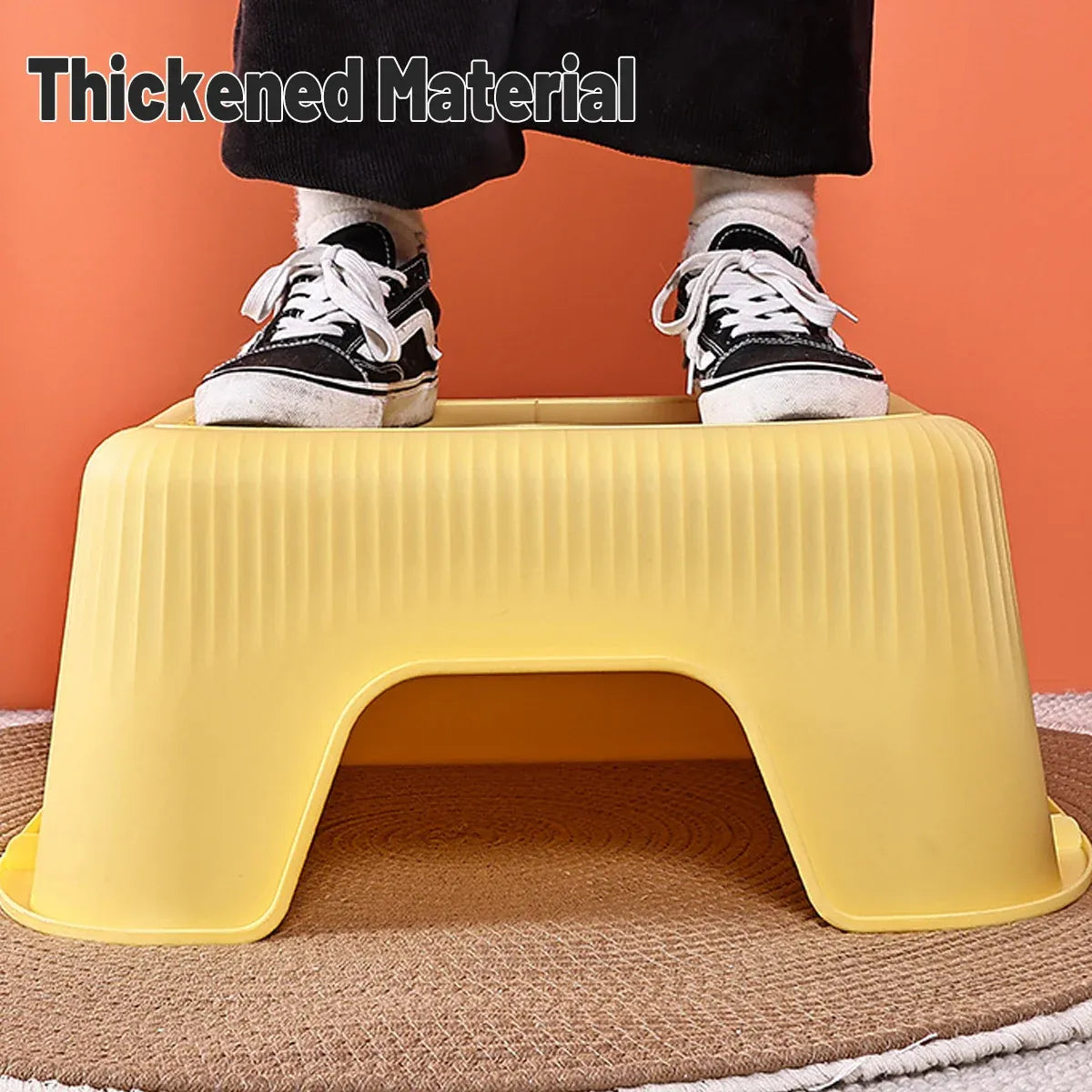 Yellow semi-enclosed cat litter box with low entry opening and rear scoop