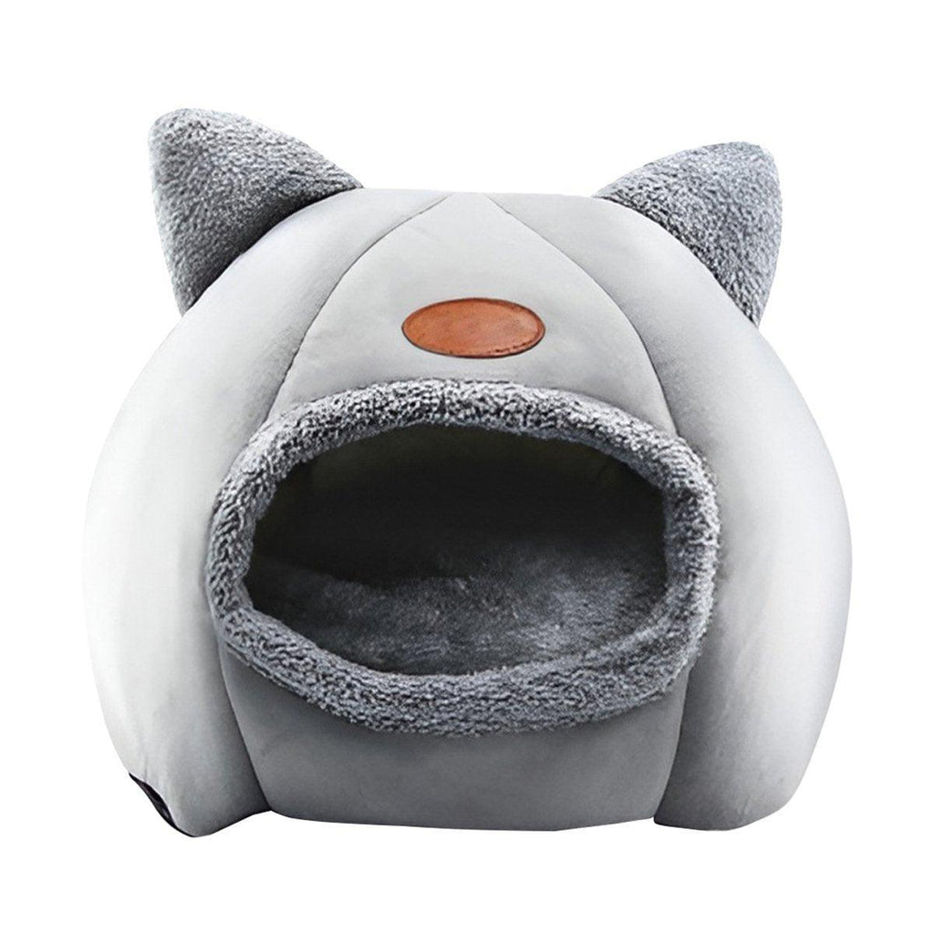 Cat Bed Winter Warm Enclosed Pet House Cozy Indoor Sleeping Nest for Cold Weather - L