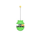 Cat Treat Dispenser Toy Ball Kitten Selfplay Interactive Tumbler Multifunction - Green