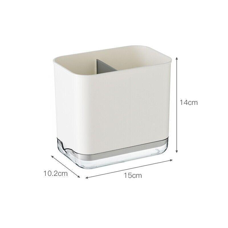 Cutlery Drainer Basket Multifunctional Storage Holder Box Spoon Drain Rack - White