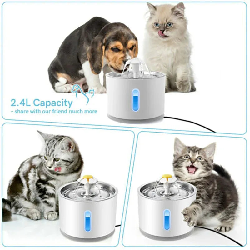 LED Pet Water Fountain 24L Automatic Drinking Dispenser for Cats and Dogs