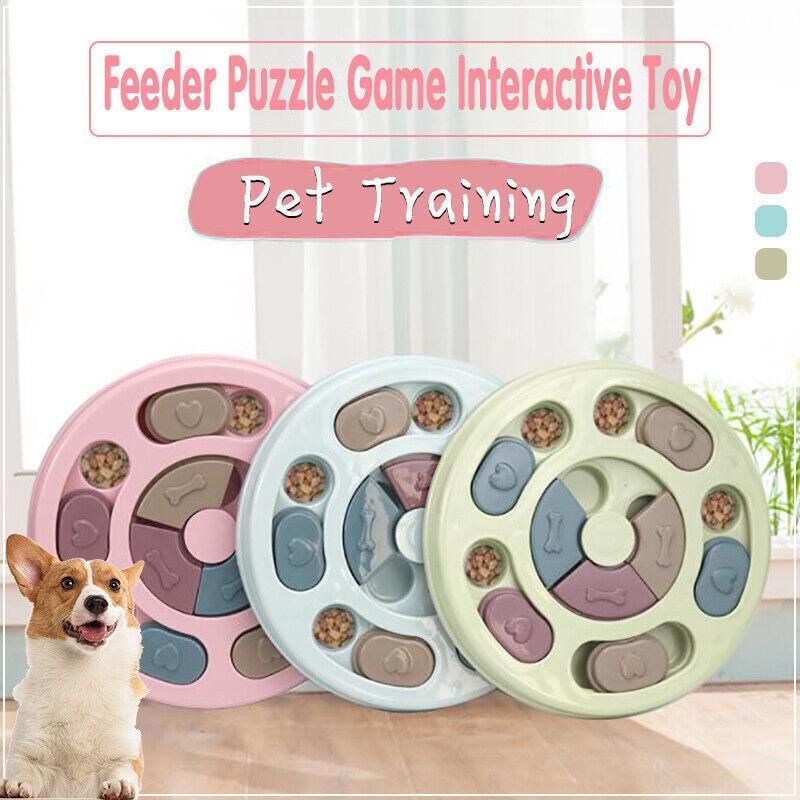 Dog Treat Dispenser Puppy Feeder Puzzle Game Interactive Toy Pet Training Supply - Pink
