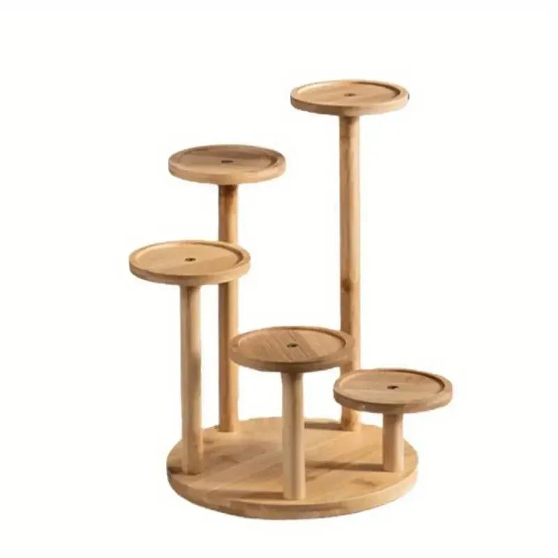 Round Tabletop Flower Stand Balcony Storage Shelf Display Rack Indoor Outdoor
