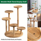Round Tabletop Flower Stand Balcony Storage Shelf Display Rack Indoor Outdoor