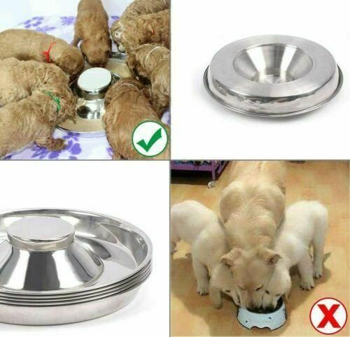 Stainless Steel Pet Bowl Slow Feeder Dish Puppy Dog Cat Food Feeding Weaning Bowl - L