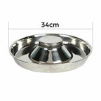 Stainless Steel Pet Bowl Slow Feeder Dish Puppy Dog Cat Food Feeding Weaning Bowl - L