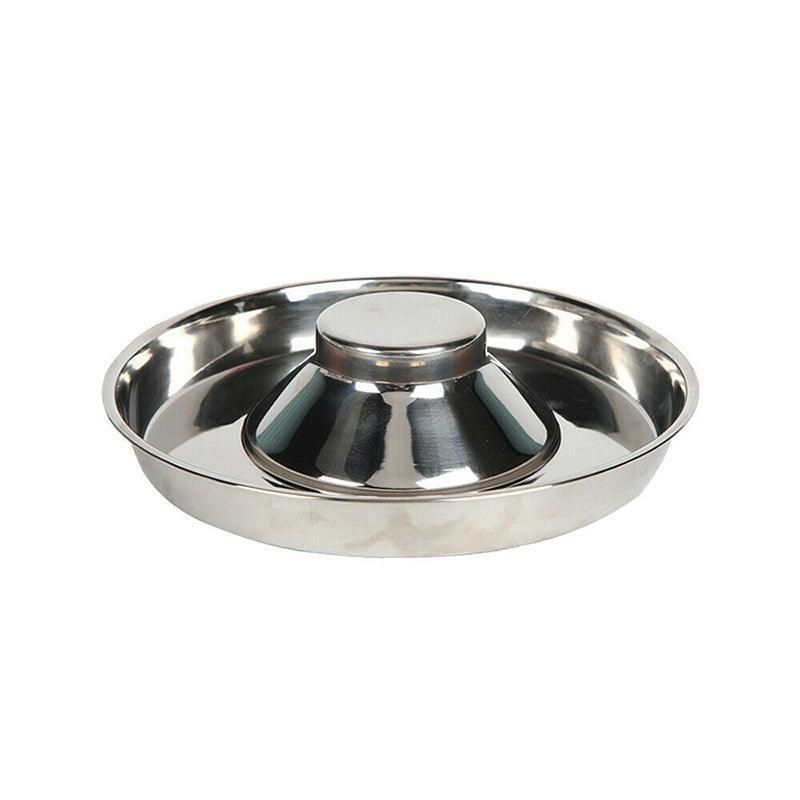 Stainless Steel Pet Bowl Slow Feeder Dish Puppy Dog Cat Food Feeding Weaning Bowl - M