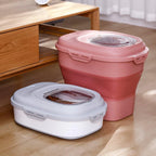 Large Capacity Pet Food Storage Box Foldable Design with Seal Lid - Pink