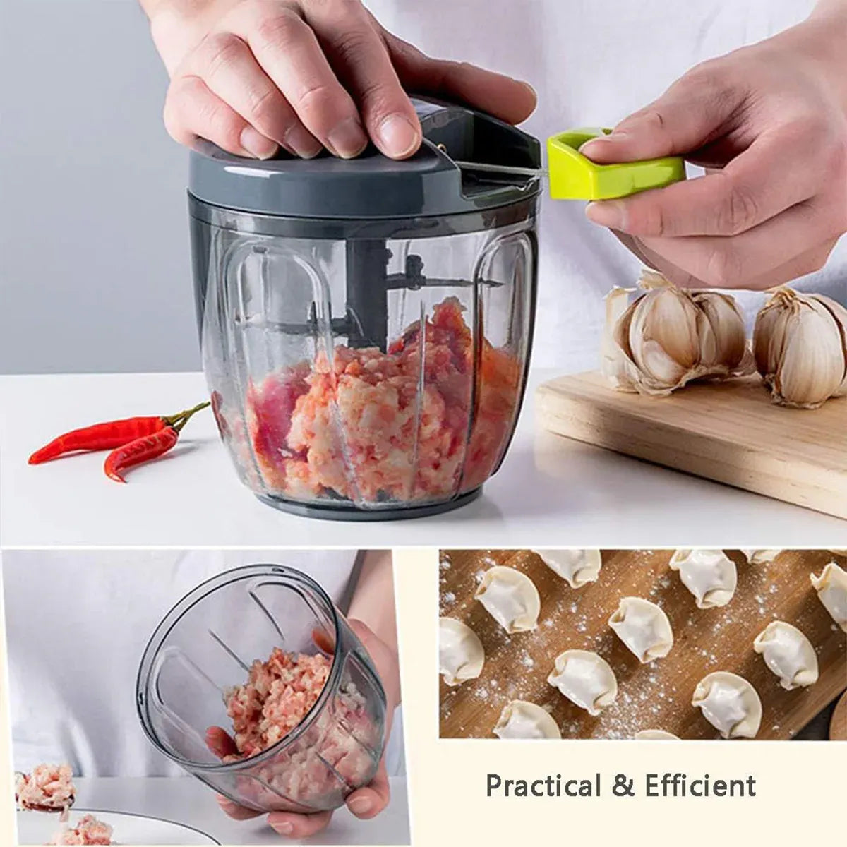 Garlic Press Chopper Slicer Hand Presser Grinder Crusher Home Kitchen Tools Use - 1000ml