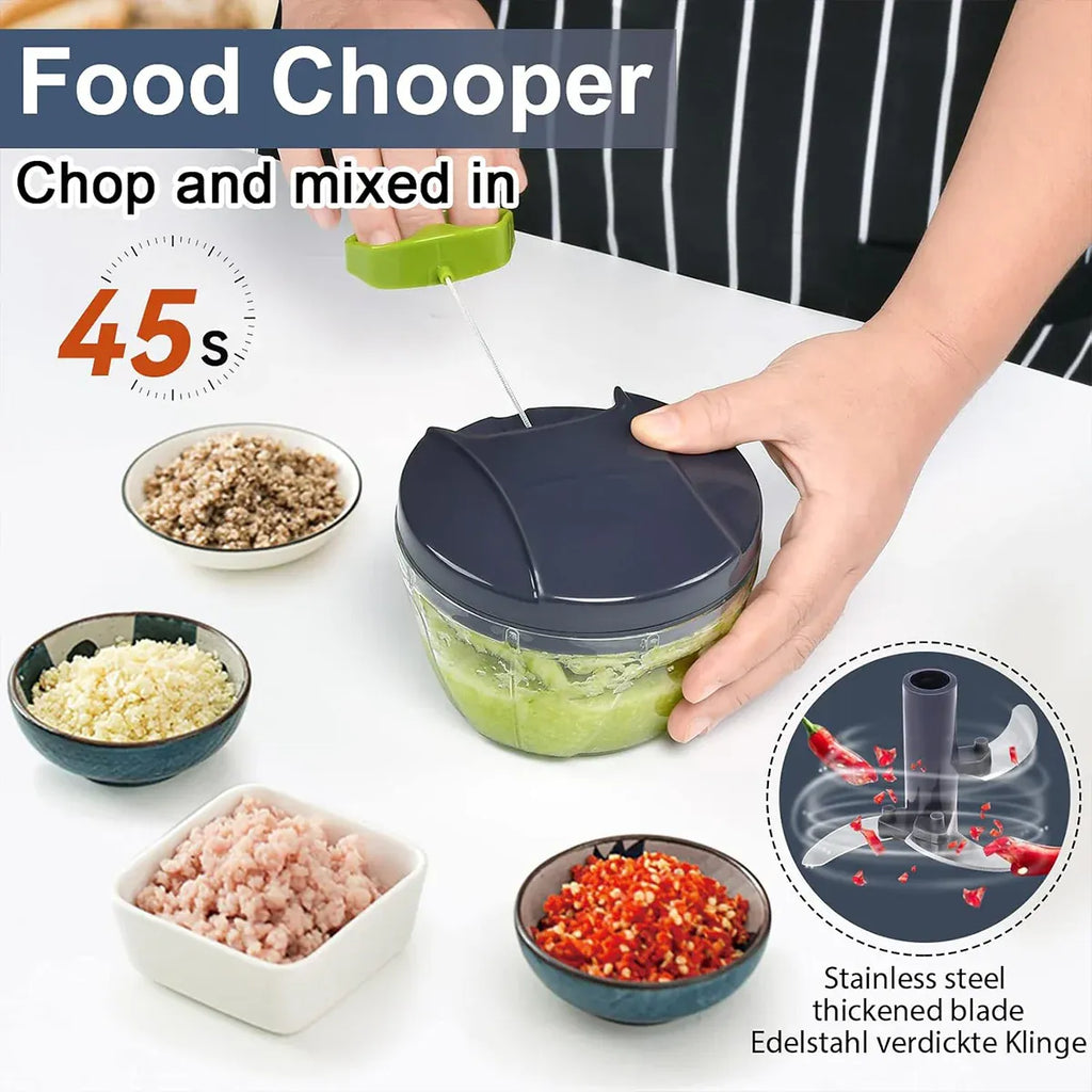 Garlic Press Chopper Slicer Hand Presser Grinder Crusher Home Kitchen Tools Use - 600ml