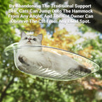 Cat Hammock Bed Glass Hanging Basket Clear Pet Nest Elevated Sleeping Bed - White