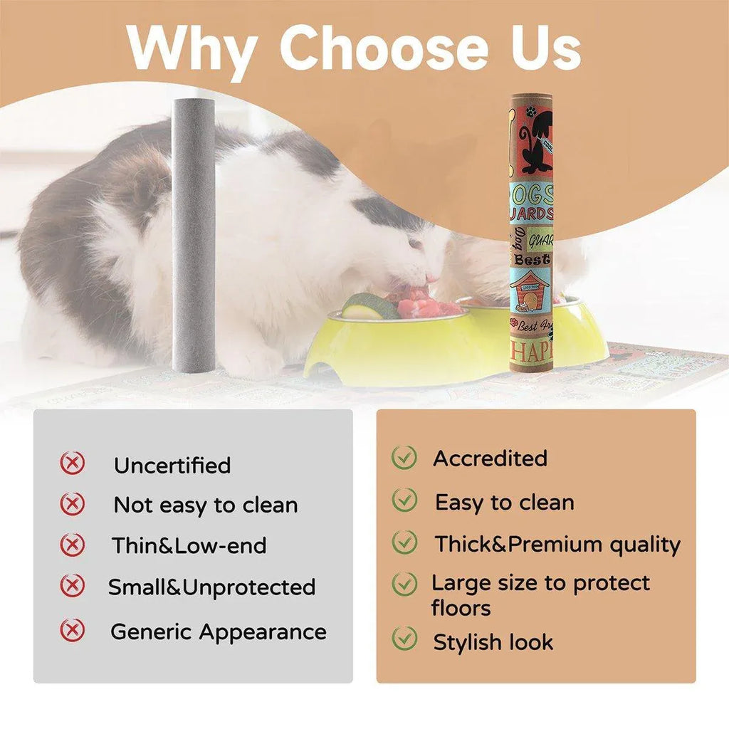 Waterproof Pet Floor Mat Carpet For Dog Cage Feeding Area Anti Slip Washable - Dog-Brown