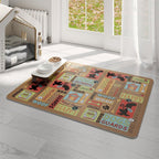 Waterproof Pet Floor Mat Carpet For Dog Cage Feeding Area Anti Slip Washable - Dog-Brown