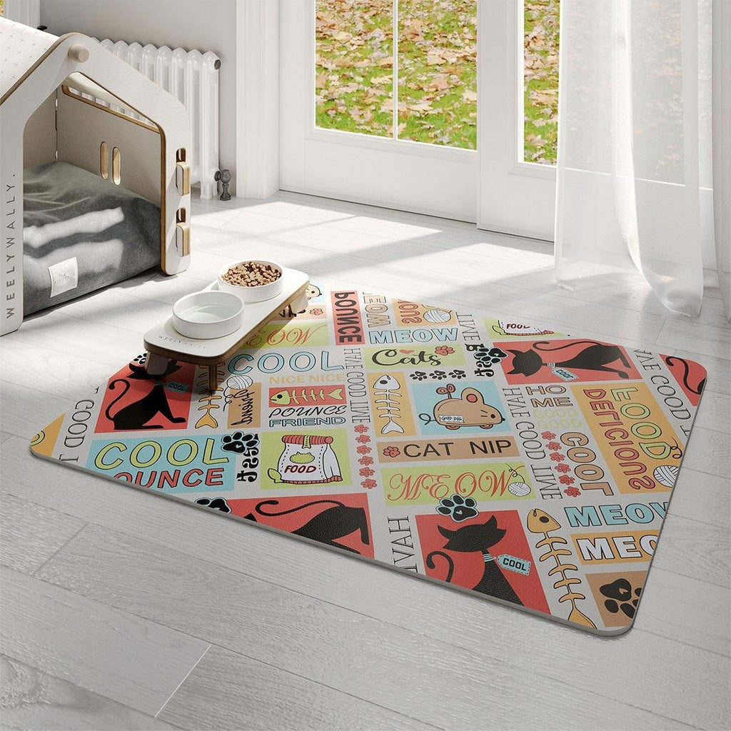 Waterproof Pet Floor Mat Carpet For Dog Cage Feeding Area Anti Slip Washable - Dog-Brown