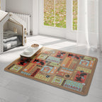Waterproof Pet Floor Mat Carpet For Dog Cage Feeding Area Anti Slip Washable - Dog-Brown