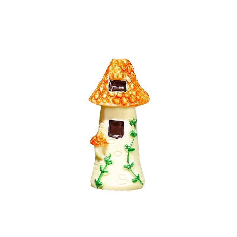 Miniature Decor Garden House Mini Fairy House Cottage Mushroom House Resin Craft - 2# Yellow