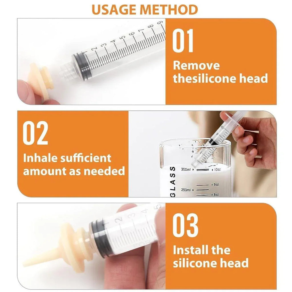 Kitten Puppy Pet Feeding Syringe Feeder Cat Dog Nursing Bottle with Pacifier - L-4PCS