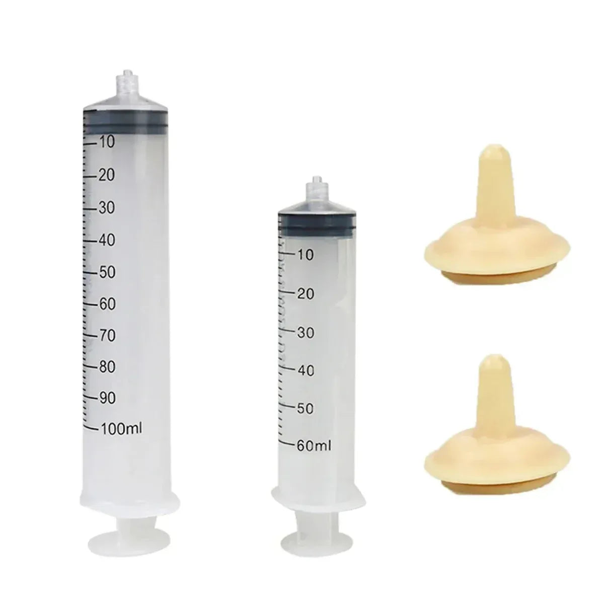 Kitten Puppy Pet Feeding Syringe Feeder Cat Dog Nursing Bottle with Pacifier - L-4PCS