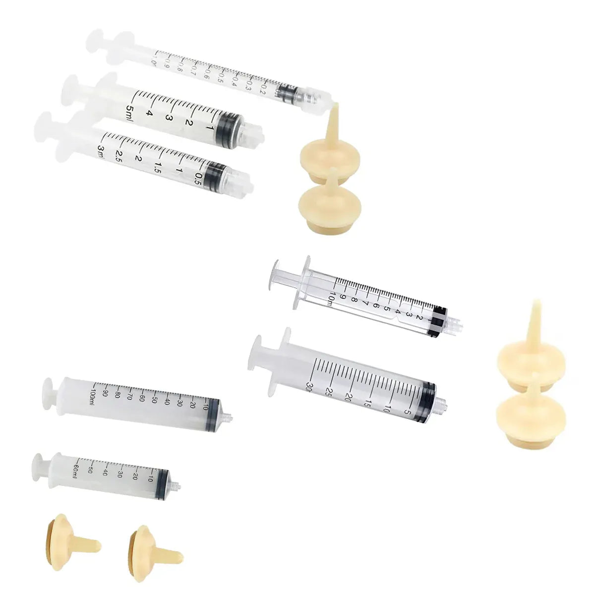 Kitten Puppy Pet Feeding Syringe Feeder Cat Dog Nursing Bottle with Pacifier - S-5PCS