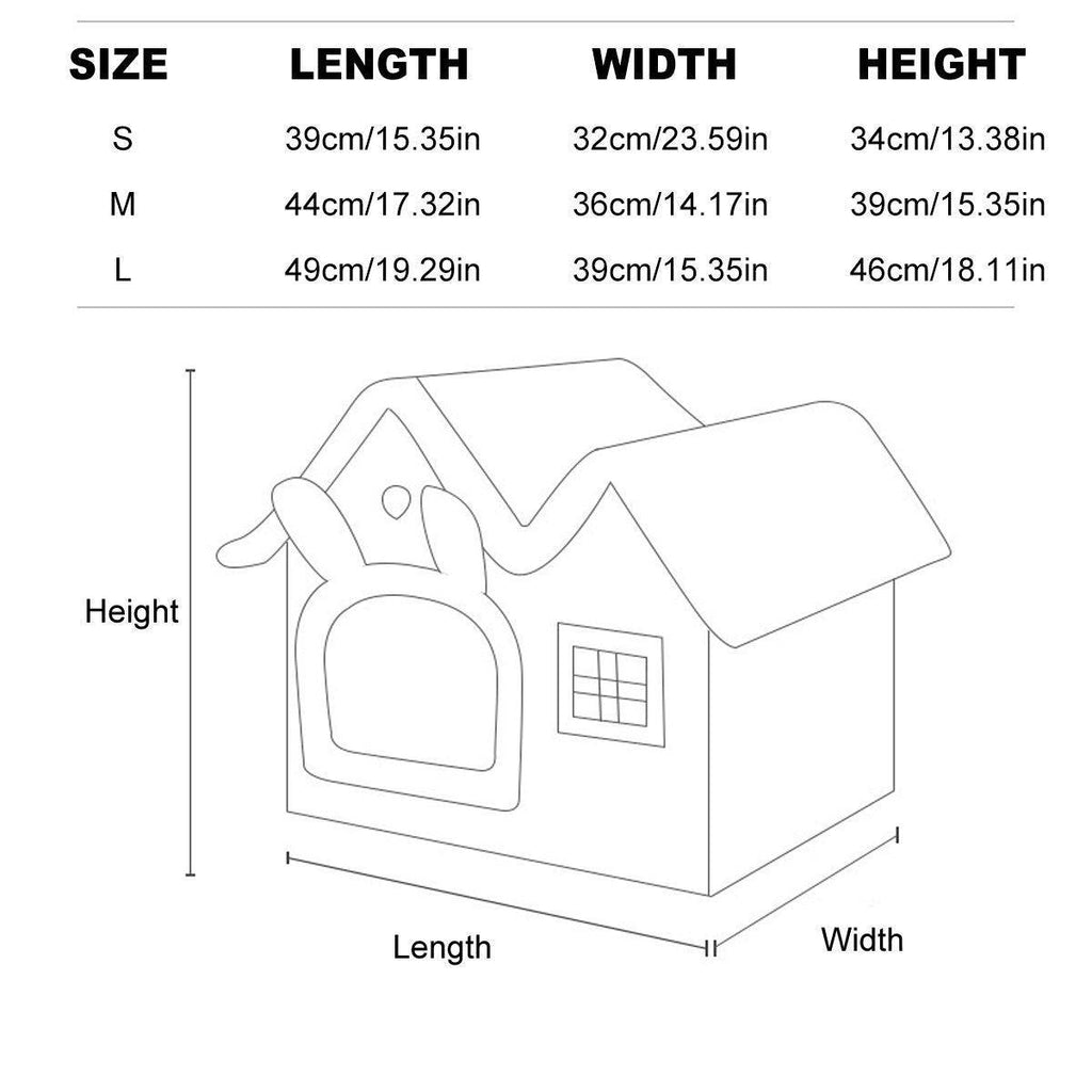 Removable Washable Pet House Four Seasons Cat Enclosed House - Grey-S