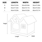 Removable Washable Pet House Four Seasons Cat Enclosed House - Grey-S