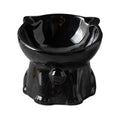 Ceramic Cat Bowl Cute Tall Raised Cat Food Bowl for Pets Eating Comfortably - Black