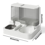 Automatic Cat Feeder Water Dispenser All in One Plastic Bowl for Cats and Dogs - Grey