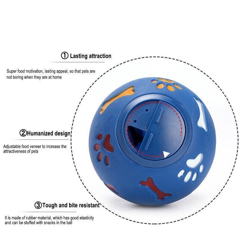 11cm Dog Pet Fun Tough-Treat Ball Tumbler Mental Food Dispenser Feeder Puzzle Toy - Red