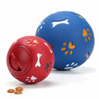 11cm Dog Pet Fun Tough-Treat Ball Tumbler Mental Food Dispenser Feeder Puzzle Toy - Red