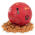 11cm Dog Pet Fun Tough-Treat Ball Tumbler Mental Food Dispenser Feeder Puzzle Toy - Red