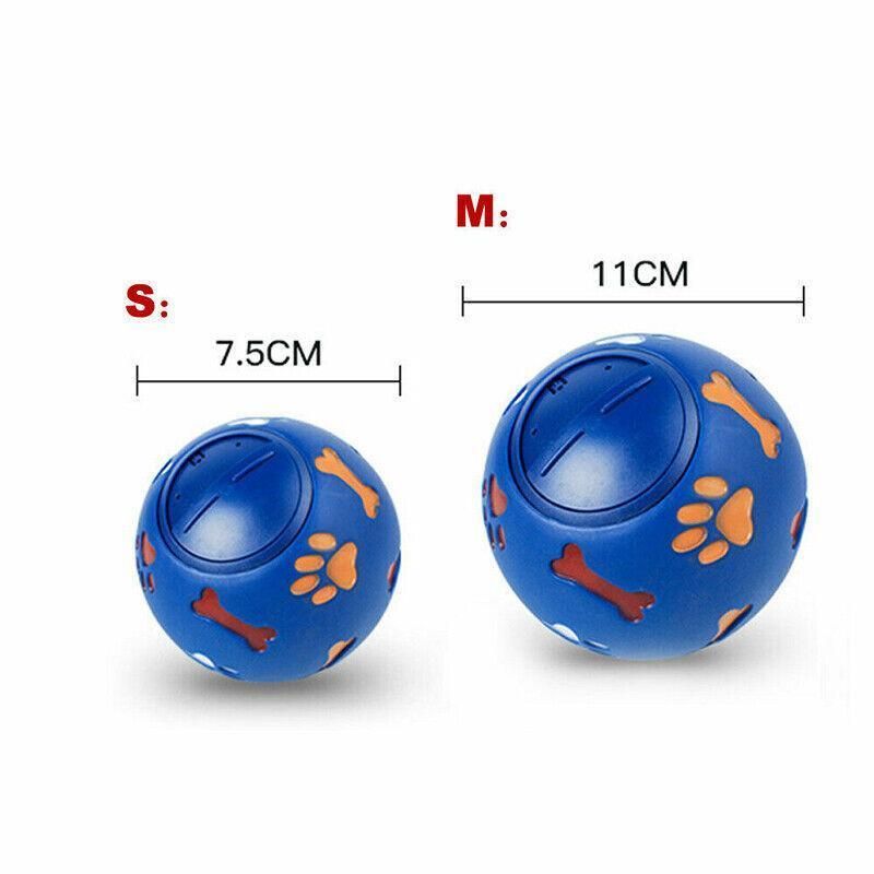 11cm Dog Pet Fun Tough-Treat Ball Tumbler Mental Food Dispenser Feeder Puzzle Toy - Red