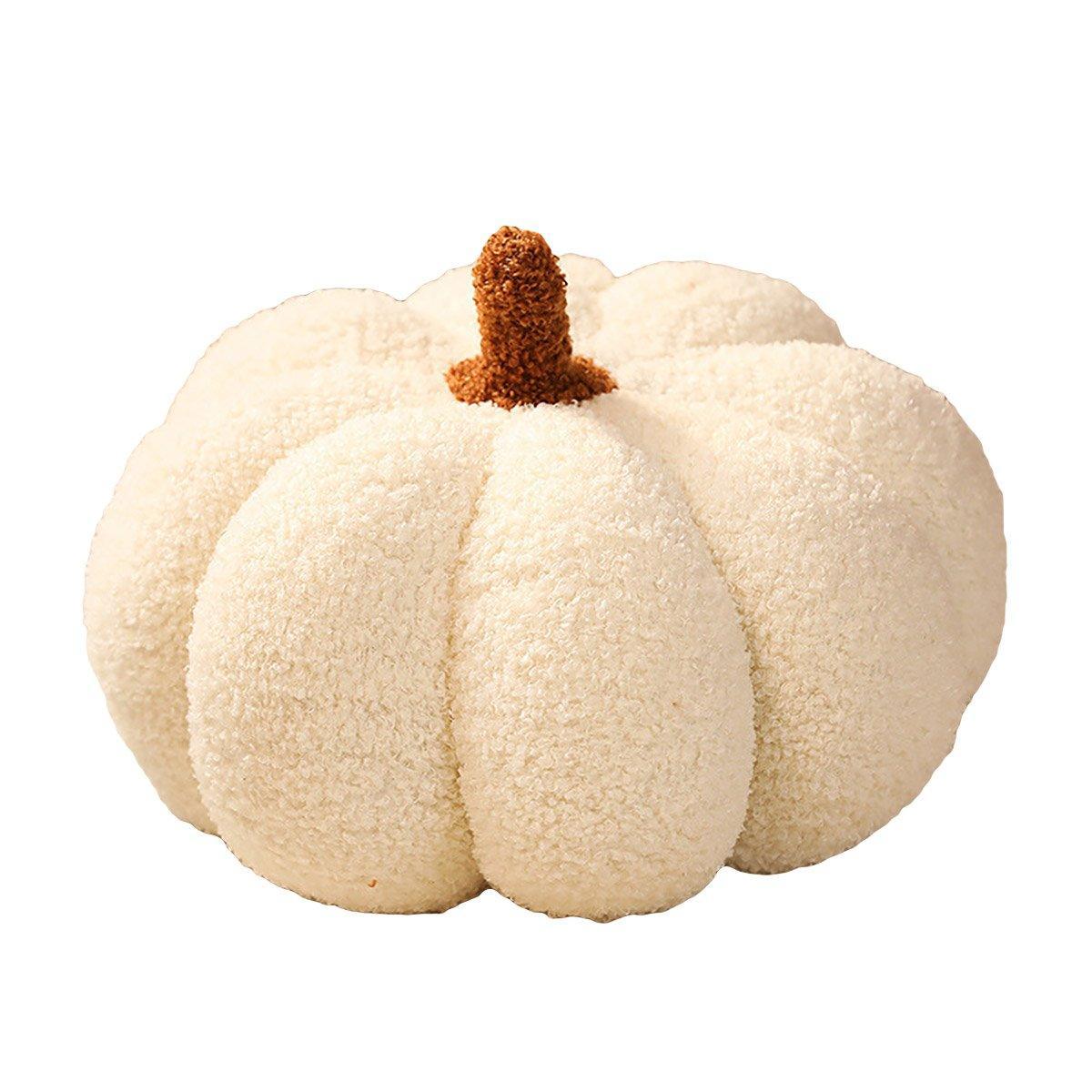 Soft Plush Pumpkin Pillow Cushion Sofa Living Room Bay Window Decor Indoor Toy - White