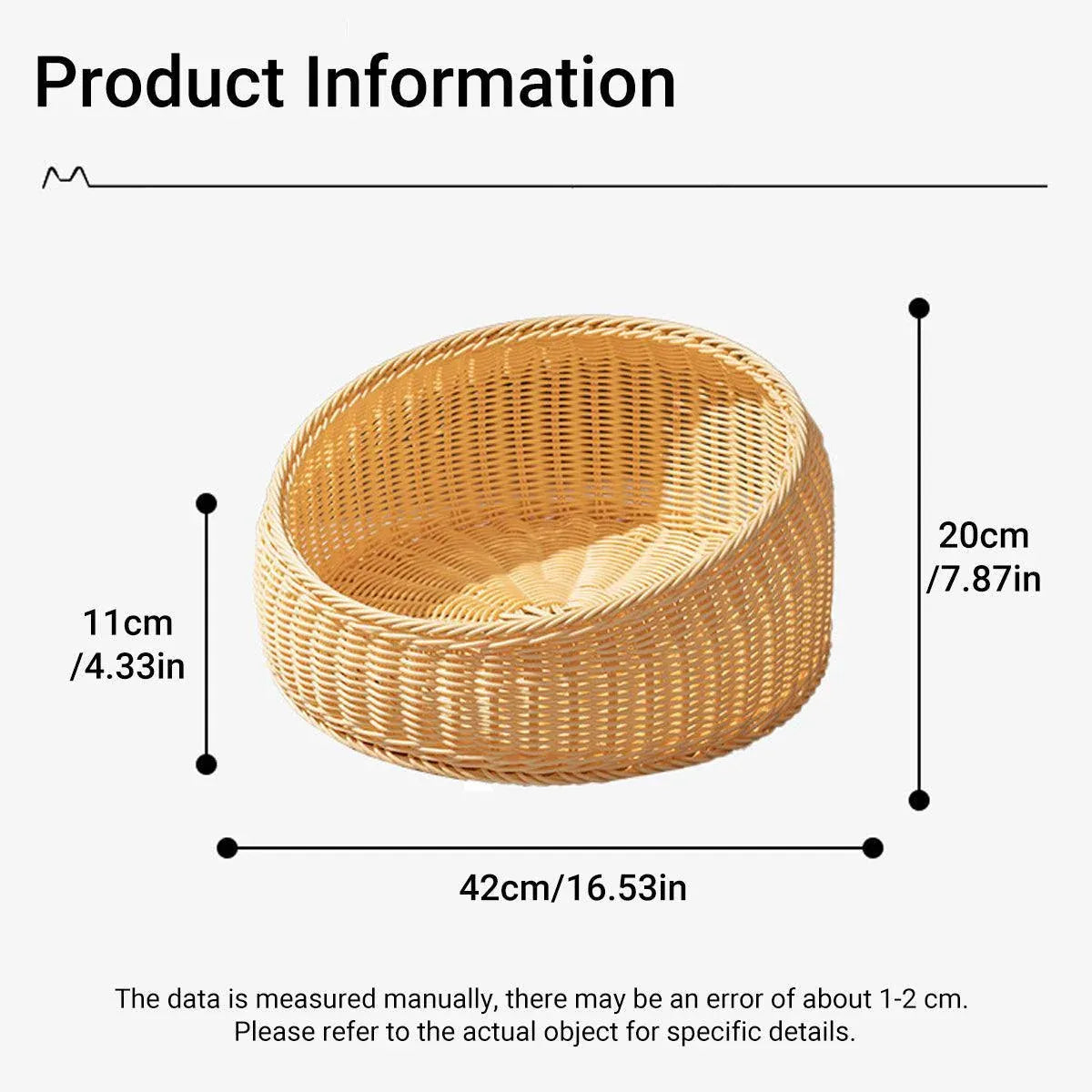 Rattan Cat Nest Four Seasons Open Cat House Summer Bed for Cats Pet Supplies - Coffee