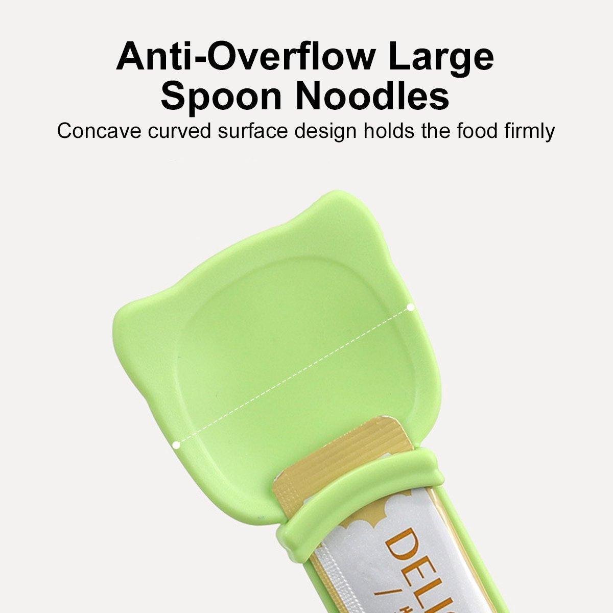 Cat Strip Scoop Squeezer Feeder Snack Spoon Easy Cat Feeding Treats - Green