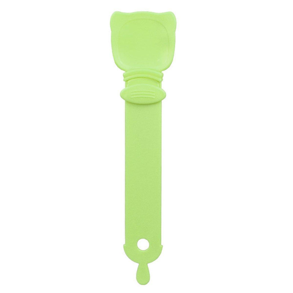 Cat Strip Scoop Squeezer Feeder Snack Spoon Easy Cat Feeding Treats - Green