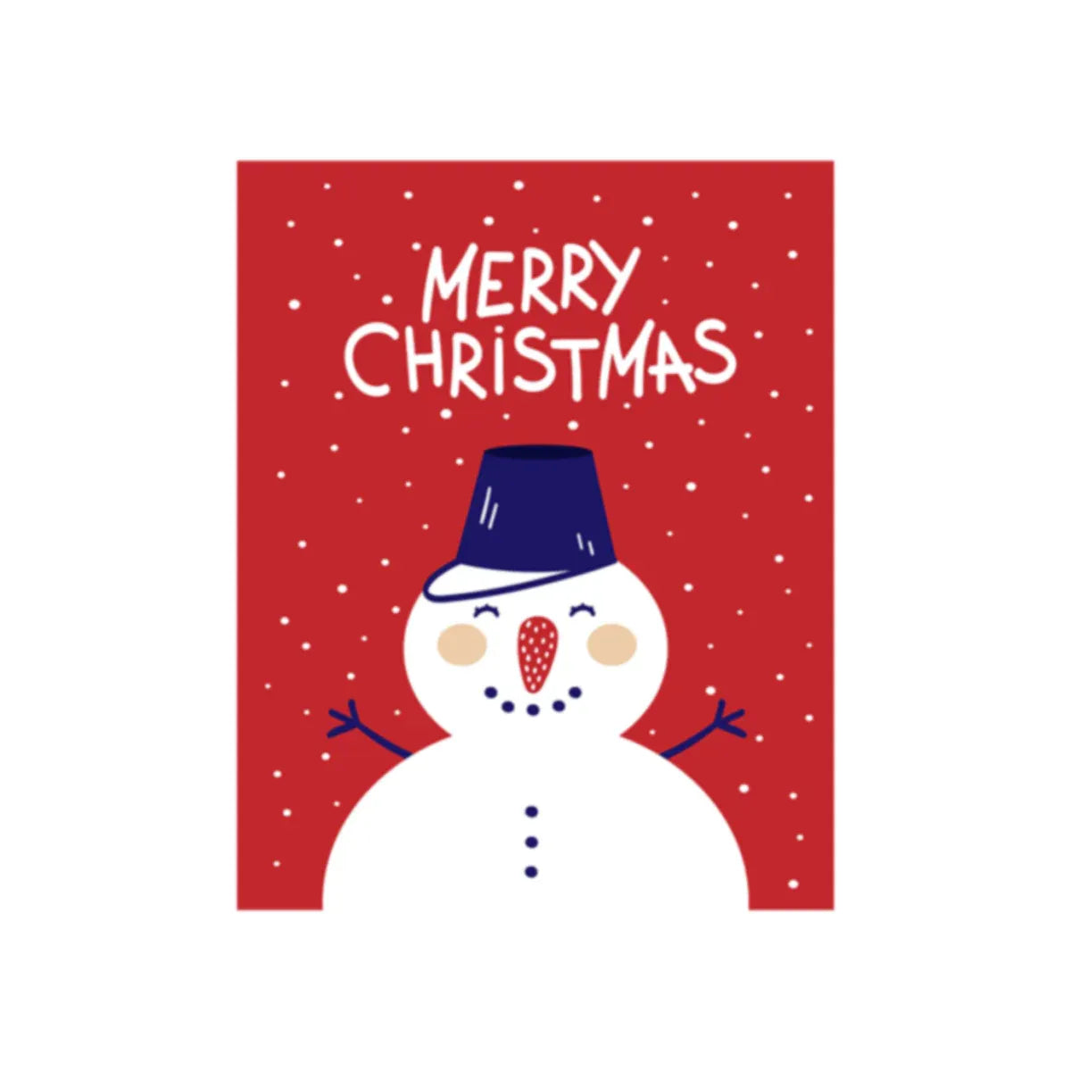 Christmas hanging cloth with red snowman and 'MERRY CHRISTMAS' text