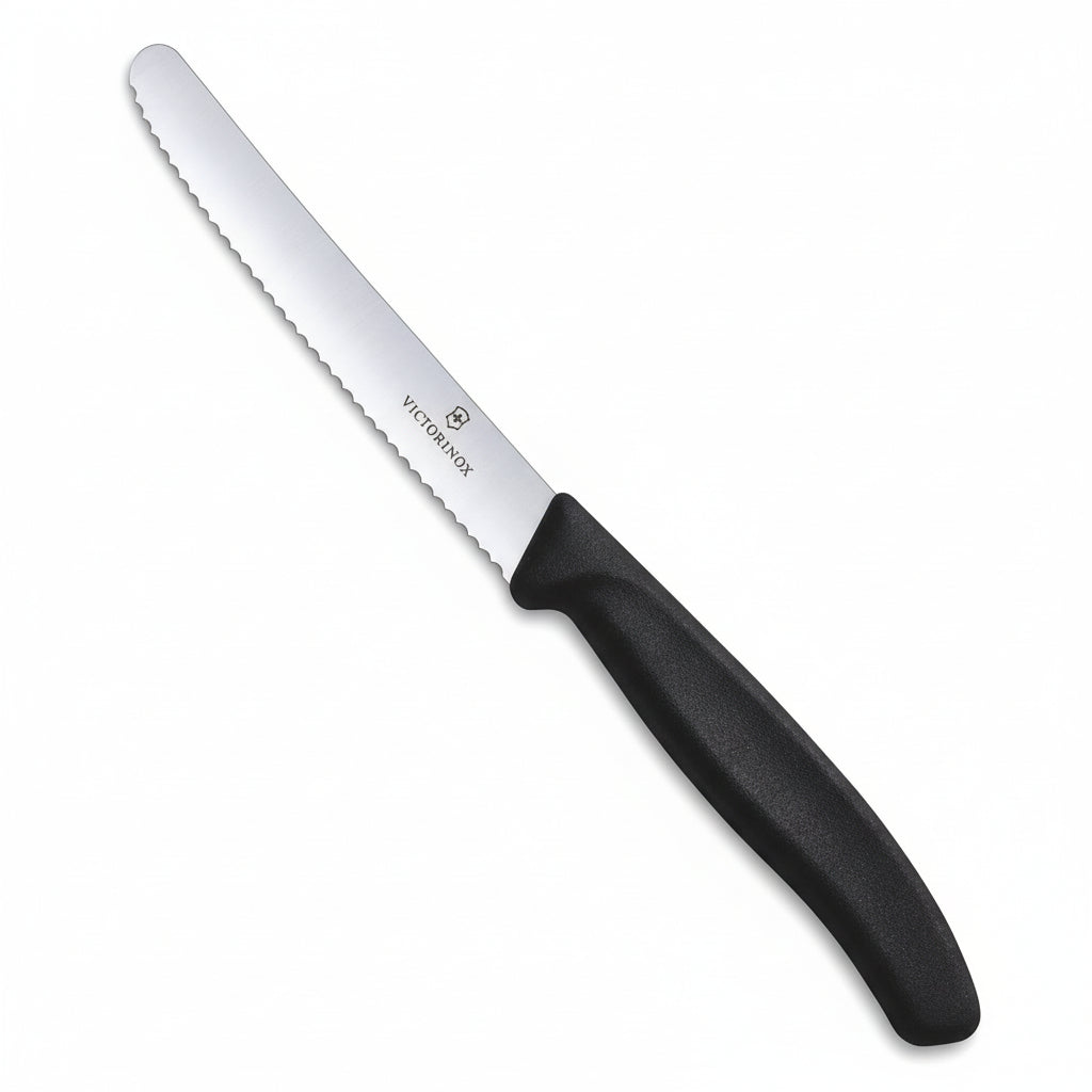 1x Victorinox Standard Wavy Edge Steak and Tomato Knife - Black