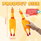 3x SHRILLING CHICKEN Dog Chew Screaming Toy Squeeze Sound Funny Rubber Pet