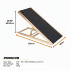 Foldable Dog Pet Ramp Adjustable Height Dogs Stairs for Bed Sofa Car 100cm