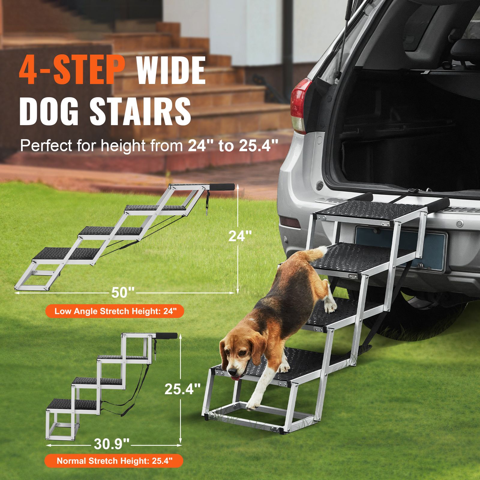 Dog Stair for Cars 4-step Folding Dog Steps