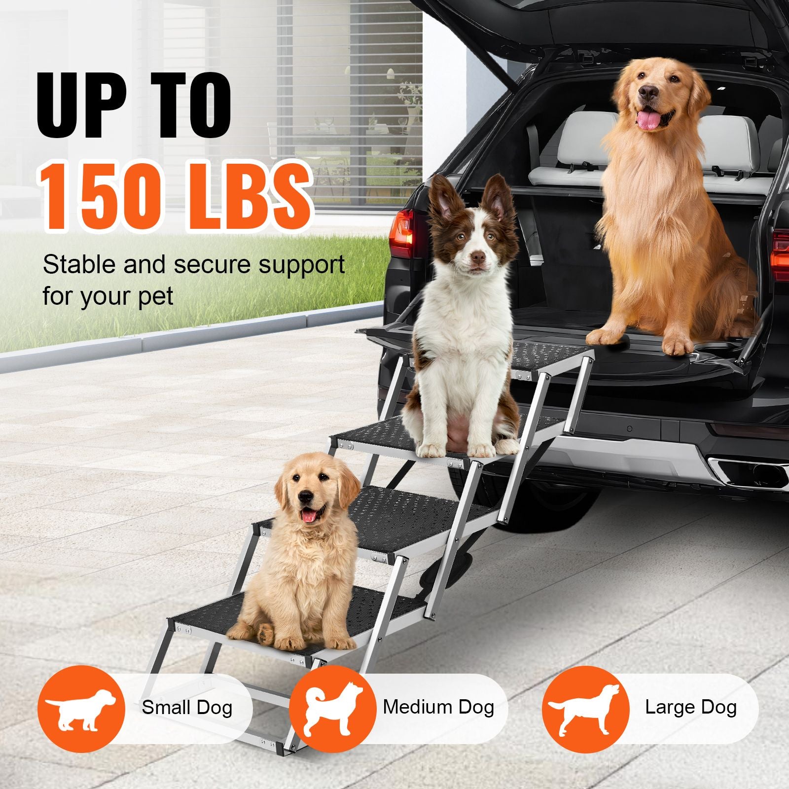 Dog Stair for Cars 4-step Folding Dog Steps