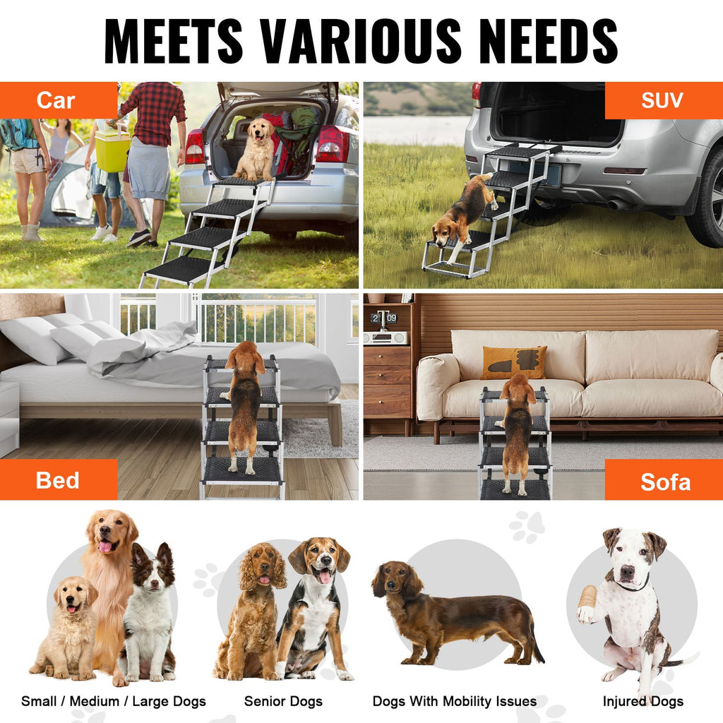 Dog Stair for Cars 4-step Folding Dog Steps