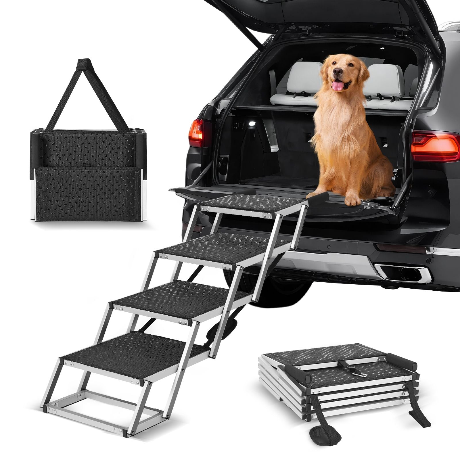 Dog Stair for Cars 4-step Folding Dog Steps