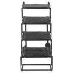 Dog Stairs for Car, 4 Steps Extra Wide Foldable Dog Ramp for Large Dogs with Non-Slip Surface, Portable Lightweight Pet Stairs Ladder for Car, SUV, Truck, High Bed, Sofa, Support up to 113 kg