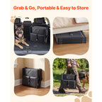 Dog Stairs for Car, 4 Steps Extra Wide Foldable Dog Ramp for Large Dogs with Non-Slip Surface, Portable Lightweight Pet Stairs Ladder for Car, SUV, Truck, High Bed, Sofa, Support up to 113 kg