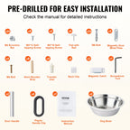 Pet Feeding Station w/ 2 Elevated Dog Bowls Dog Food & Toy Storage Cabinet
