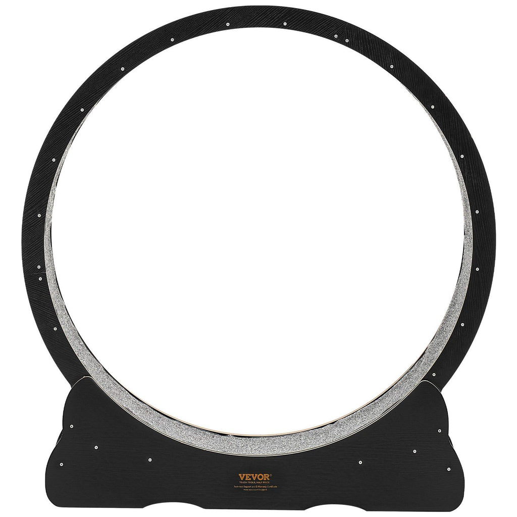 Cat Exercise Wheel, 120 cm Wooden Cat Running Wheel for Indoor Cats up to 12.7 kg, Cats Treadmill with Carpeted Runway & Locking Mechanism, Quiet Kitten Sport Toys for Pets Fitness, Black