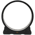 Cat Exercise Wheel, 120 cm Wooden Cat Running Wheel for Indoor Cats up to 12.7 kg, Cats Treadmill with Carpeted Runway & Locking Mechanism, Quiet Kitten Sport Toys for Pets Fitness, Black