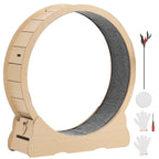 Cat Exercise Wheel, 120cm Wooden Cat Running Wheel for Indoor Cats up to 12.7kg Cats Treadmill with Carpeted Runway & Locking Mechanism, Quiet Roller Kitten Sport Toys for Pets Fitness & Health