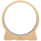 Cat Exercise Wheel, 120cm Wooden Cat Running Wheel for Indoor Cats up to 12.7kg Cats Treadmill with Carpeted Runway & Locking Mechanism, Quiet Roller Kitten Sport Toys for Pets Fitness & Health